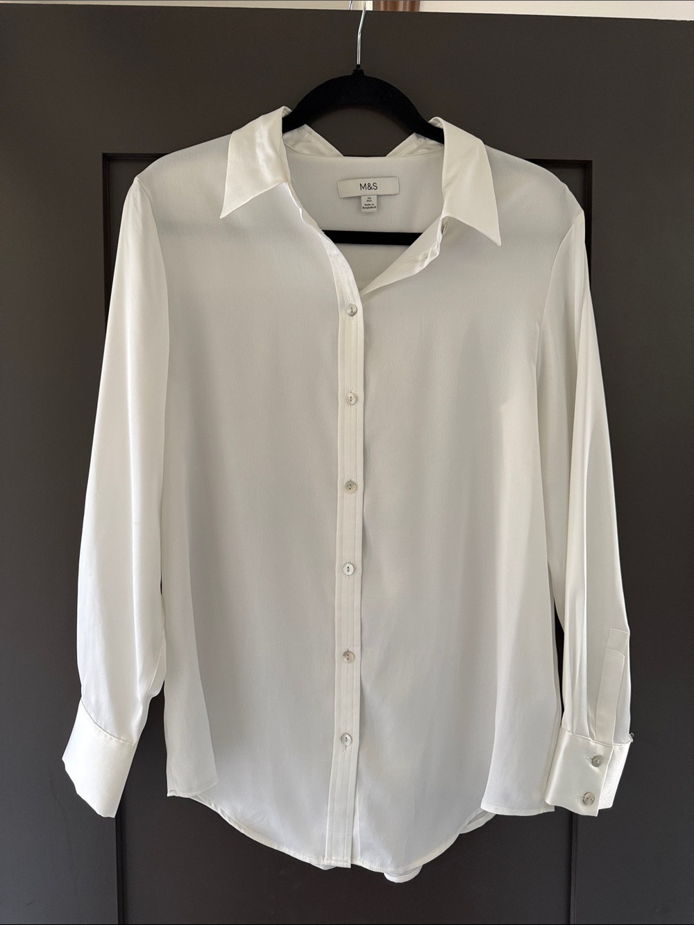 Marks & Spencer White Button-Up Long Sleeve Blouse